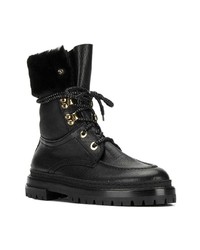 Женские черные кожаные ботинки на шнуровке от AGL