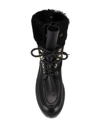 Женские черные кожаные ботинки на шнуровке от AGL