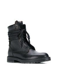 Женские черные кожаные ботинки на шнуровке от Amiri