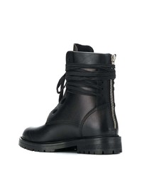 Женские черные кожаные ботинки на шнуровке от Amiri