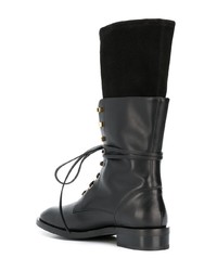 Женские черные кожаные ботинки на шнуровке от Stuart Weitzman