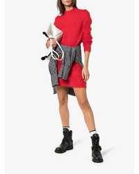 Женские черные кожаные ботинки на шнуровке от Prada