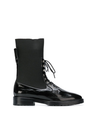 Женские черные кожаные ботинки на шнуровке от Leandra Medine