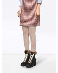 Женские черные кожаные ботинки на шнуровке от Gucci