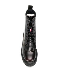 Женские черные кожаные ботинки на шнуровке от Tommy Hilfiger