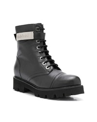 Женские черные кожаные ботинки на шнуровке от Baldinini