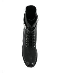 Женские черные кожаные ботинки на шнуровке от Baldinini