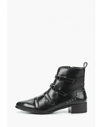 Женские черные кожаные ботинки на шнуровке от LOST INK