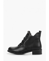 Женские черные кожаные ботинки на шнуровке от Luvelena