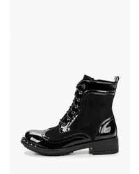 Женские черные кожаные ботинки на шнуровке от Luvelena