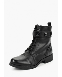 Женские черные кожаные ботинки на шнуровке от Martin Pescatore