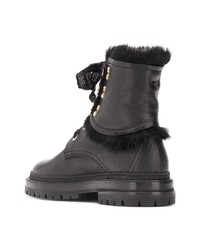 Женские черные кожаные ботинки на шнуровке от AGL