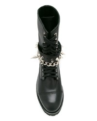 Женские черные кожаные ботинки на шнуровке от À La Garçonne