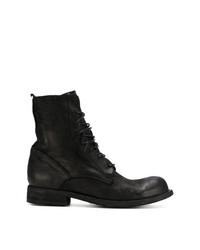 Женские черные кожаные ботинки на шнуровке от Officine Creative
