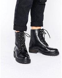 Женские черные кожаные ботинки на шнуровке от Park Lane