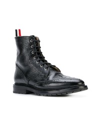Женские черные кожаные ботинки на шнуровке от Thom Browne