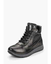 Женские черные кожаные ботинки на шнуровке от Pierre Cardin