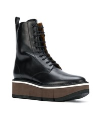 Женские черные кожаные ботинки на шнуровке от Clergerie