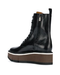 Женские черные кожаные ботинки на шнуровке от Clergerie