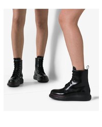 Женские черные кожаные ботинки на шнуровке от Alexander McQueen