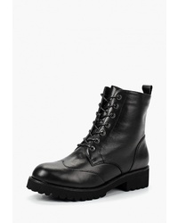 Женские черные кожаные ботинки на шнуровке от Portal
