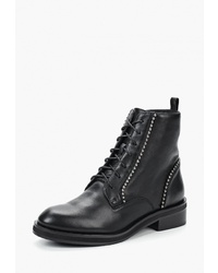 Женские черные кожаные ботинки на шнуровке от Portal