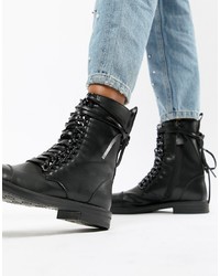 Женские черные кожаные ботинки на шнуровке от RAID