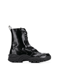 Женские черные кожаные ботинки на шнуровке от Rombaut