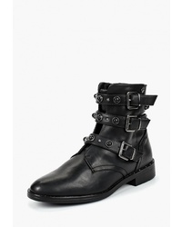 Женские черные кожаные ботинки на шнуровке от s.Oliver