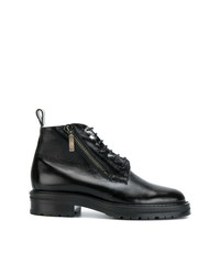 Женские черные кожаные ботинки на шнуровке от Saint Laurent