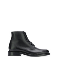 Женские черные кожаные ботинки на шнуровке от Saint Laurent