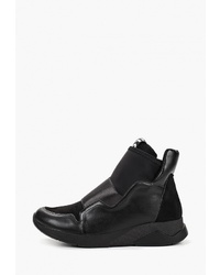 Женские черные кожаные ботинки на шнуровке от Secondo Bella
