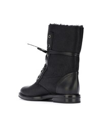 Женские черные кожаные ботинки на шнуровке от Casadei