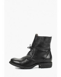 Женские черные кожаные ботинки на шнуровке от SHOIBERG