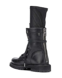 Женские черные кожаные ботинки на шнуровке от RtA