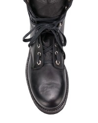 Женские черные кожаные ботинки на шнуровке от RtA