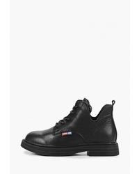Женские черные кожаные ботинки на шнуровке от Sprincway