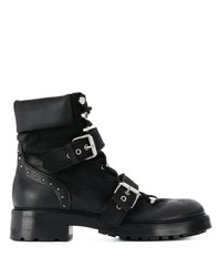 Женские черные кожаные ботинки на шнуровке от Strategia