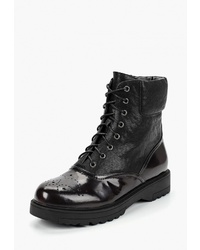 Женские черные кожаные ботинки на шнуровке от Thomas Munz