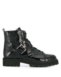 Женские черные кожаные ботинки на шнуровке от Tod's