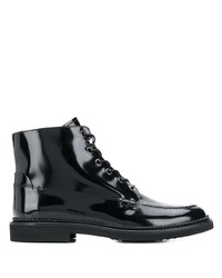 Женские черные кожаные ботинки на шнуровке от Tod's