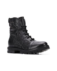 Женские черные кожаные ботинки на шнуровке от AGL