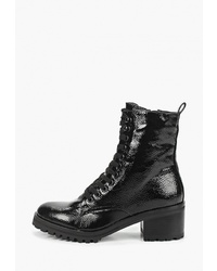 Женские черные кожаные ботинки на шнуровке от Topshop