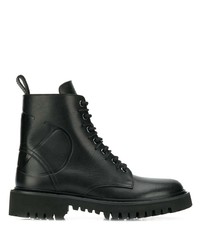 Женские черные кожаные ботинки на шнуровке от Valentino