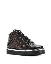 Женские черные кожаные ботинки на шнуровке от Baldinini