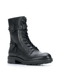 Женские черные кожаные ботинки на шнуровке от Ash