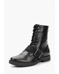 Женские черные кожаные ботинки на шнуровке от Wojas