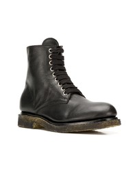 Женские черные кожаные ботинки на шнуровке от Rocco P.