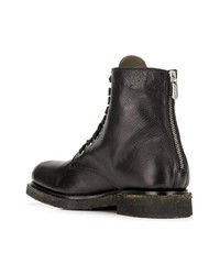 Женские черные кожаные ботинки на шнуровке от Rocco P.