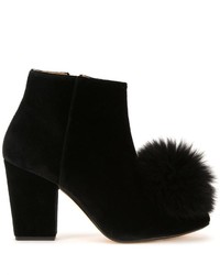 Женские черные кожаные ботинки с вышивкой от Sonia Rykiel
